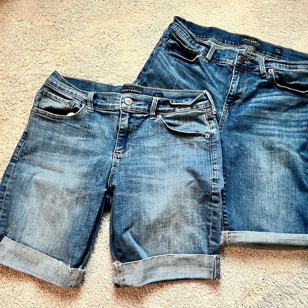 Two pair Lucky Brand denim shorts size 8